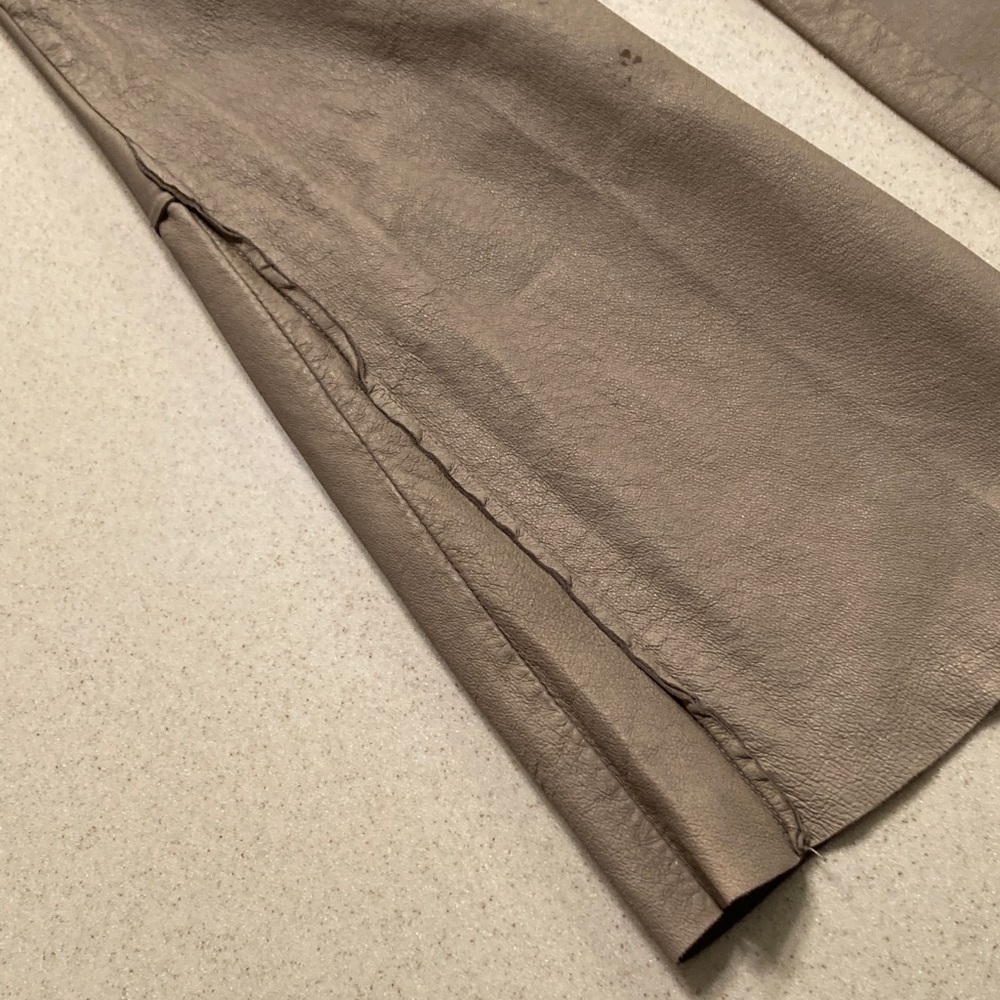 Poleci Taupe Leather Pants 30" Waist  **Very Worn** - Picture 7 of 16